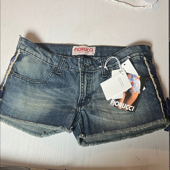 Fiorucci Distressed Blue Jean Shorts - Picture 7 of 7